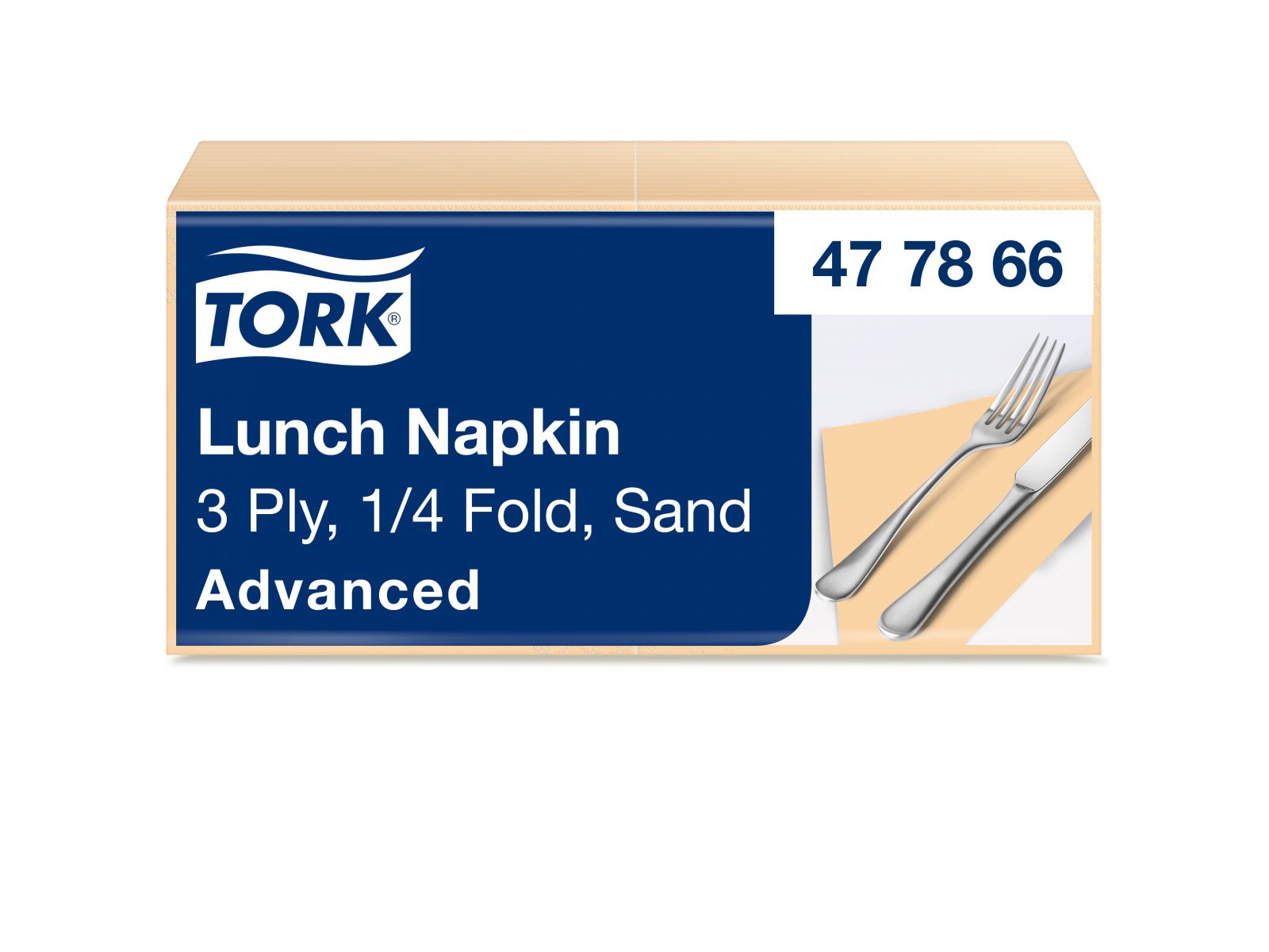 Serwetki Tork 33x33 477866 Piaskowe Karton 1500 serwetek (10 x 150) Składana 1/4